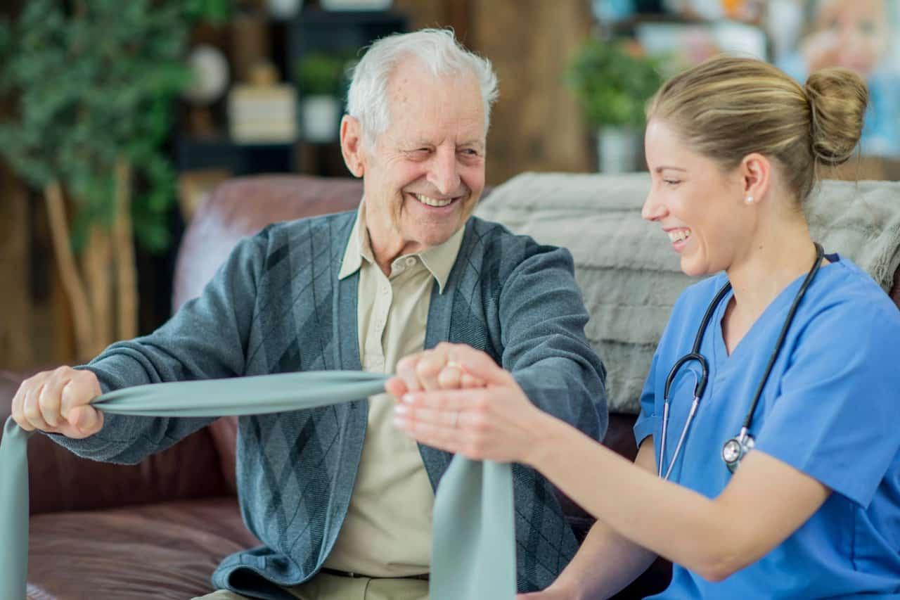 nurse and elderly man